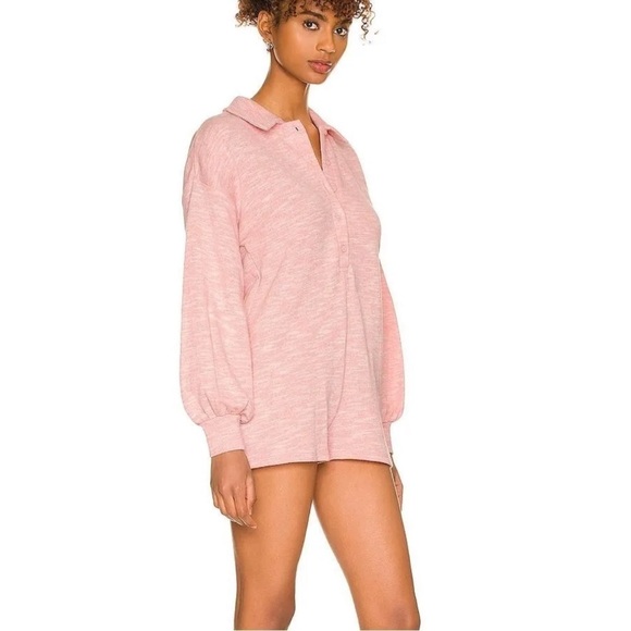 Lovers + Friends Revolve Julien Long Sleeve Shorts Romper Rose Pink Small - Picture 3 of 10